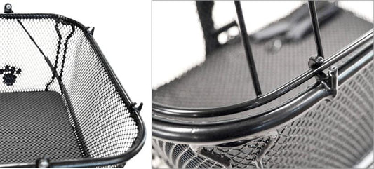BASKET - Large FRONT - Pet Carrier, Fixed Base, Includes Dome wire "clip in" Lid,  Padded Base & Anchor Strap, 40cm x 30cm x 35cm