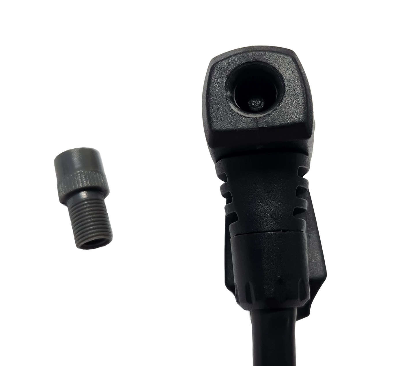 FOOT PUMP,   w/ big gauge,   fits schrader / presta,  needle stored in base