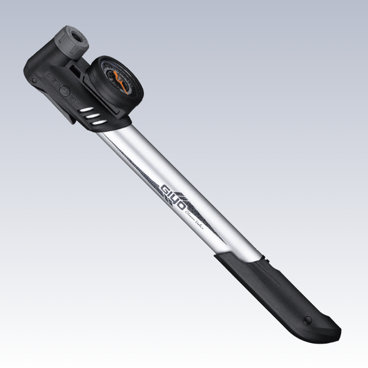 MINI PUMP  Alloy, w/new clever valve to fit AV/FV, 1.5" dial gauge, 120psi