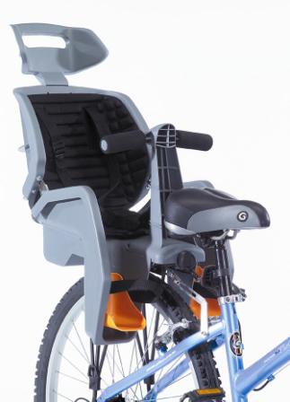 BABY SEAT - GREY Beto Deluxe, Suits 700C Non-Disc Bikes, 3 Point Safety Harness, Includes BLACK Rack, NOT suitable for rear suspension bikes