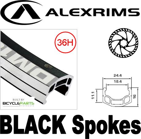 Wheel 700c  Alex DM-18 D/w Black Eyeleted Rim ,   Novatec 4 in 1 Multi Option 6   Disc Hub , Black Mach 1 Spokes