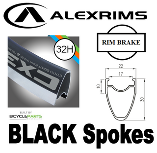 WHEEL - 700c Alex CX30 32H S/j Black Rim,  TRACK FIXED/FREE Nutted (120mm OLD) Sealed Novatec Black Hub,  Mach 1 BLACK Spokes