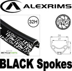 WHEEL  29er/700c  Alex MD21 32H P/j Rim, 8/10 Speed Q/R (135mm OLD) 6    Disc Loose Ball Hub,  Mach 1 Spokes, REAR.  ALL BLACK