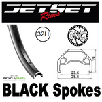 WHEEL - 27.5 / 650B Jetset HC-X359 32H P/j Matt Black Rim,  FRONT DYNAMO Q/R (100mm OLD) 6    Disc Sealed SP Black Hub,  Mach 1 BLACK Spokes