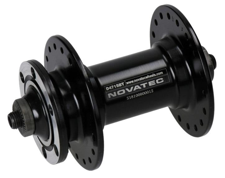 Hub, Front DISC Black 32H NOVATEC Q/R  Alloy 6 Bolt, 2 x sealed bearing