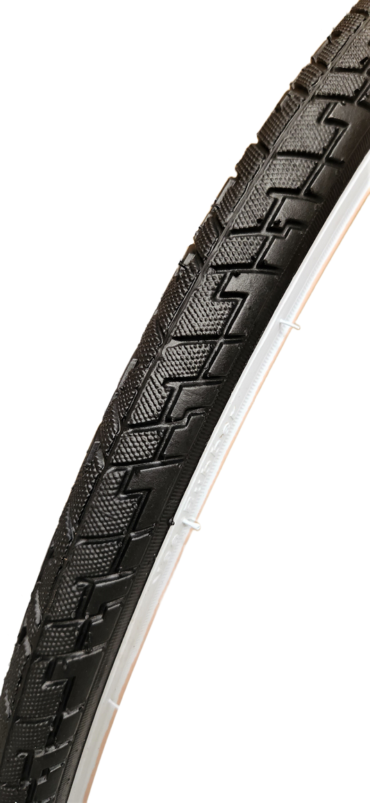 Tyre 700 x 35C BLACK with WHITE WALL Hybrid, (35-622)  Quality Vee Rubber tyre (4768)