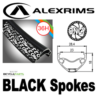 WHEEL - 29er Alex MD23 36H P/j Black Rim,  FRONT Q/R (100mm OLD) 6    Disc Loose Ball Joytech Black Hub,  Mach 1 BLACK Spokes
