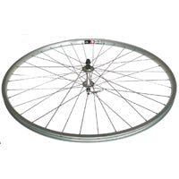 WHEEL - 27" x 1 1/4 Alex AP-18 630 36H Silver Rim,  FRONT Q/R (100mm OLD) Loose Ball Joytech Road Profile Silver Hub,  Mach 1 SILVER Spokes