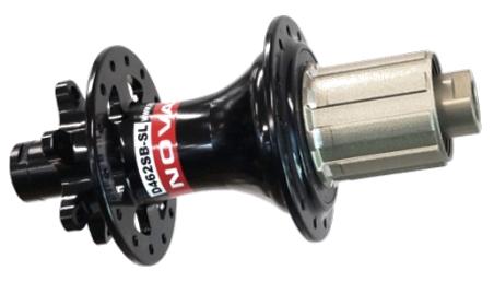 Hub, Rear DISC Black, alloy cassette body 8-11 speed, 28H, 142mm 12mm Through Hub,W/Novatec Logo, W/O Axle