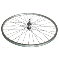 WHEEL - 27" x 1 1/4 Alex AP-18 630 36H Silver Rim,  SCREW-ON MULTI Nutted (126mm OLD) Loose Ball Joytech Alloy Silver Hub,  Mach 1 SILVER Spokes