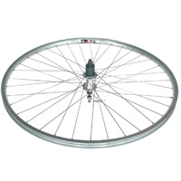 WHEEL - 27" x 1 1/4 Weinmann 4019C 36H P/j Silver Rim,  8/10 SPEED Q/R (135mm OLD) Loose Ball Joytech Silver Hub,  Mach 1 SILVER Spokes