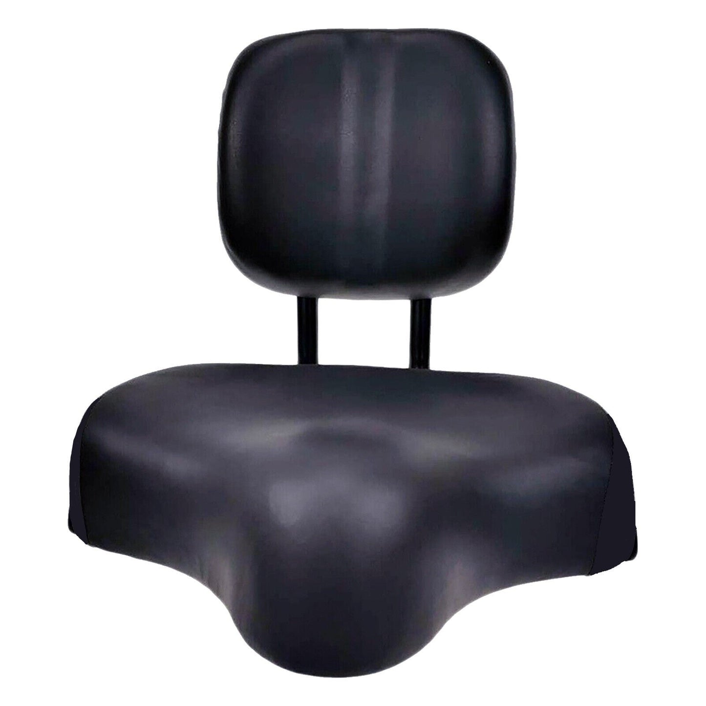 SADDLE with Back Rest, Non Adjustable - BLACK  With "standard" knuckle - 290mm W x 240mm L