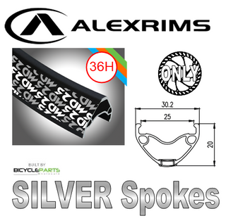 WHEEL - 26" Alex MD25 36H P/j Black Rim,  FRONT Q/R (100mm OLD) 6 Bolt Disc Loose Ball Joytech Black Hub,  Mach 1 SILVER Spokes