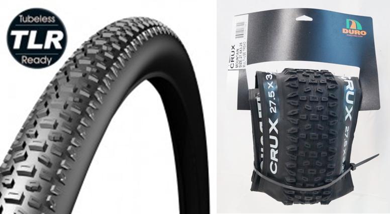 TYRE  27.5 x 3.25 BLACK, Kevlar Bead (Folding),  BLACK skin wall, high performance tyre, 60tpi, Duro Crux, Made in Taiwan