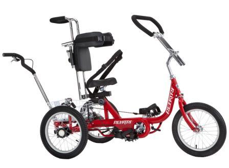 TRIKE  Rehatri Foot Tricycle with REAR Steering, 16"  RED