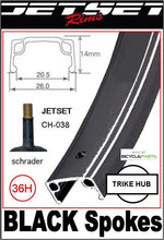 Wheel Gomier 24 rear Alex Blk - Black Spokes (WITHOUT TYRE AND TUBE)