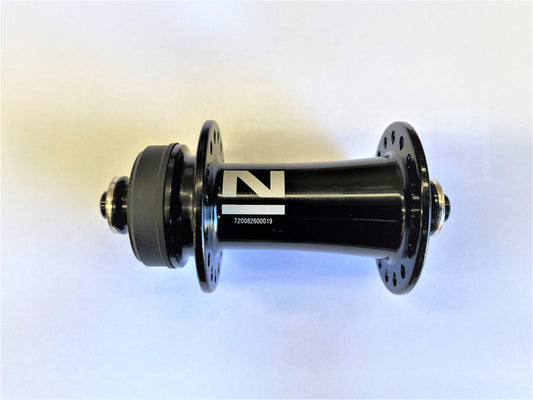 HUB "Novatec" Brand – FRONT - Q/R (100mm OLD) - Centerlock disc - 32H - Sealed Bearings – Black - W/Novatec logo