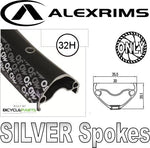 WHEEL - 27.5 / 650B Alex MD30 32H Black Rim,  FRONT 3 in One (100mm OLD) 6   Disc Sealed Novatec Light Weight Black Hub,  Mach 1 SILVER Spokes