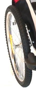 Replacement 20" REAR Wheel  for Bicycle Trailer/Jogger, hollow sealed bearing hub. axle dia 12.5mm, incls tyre/tube