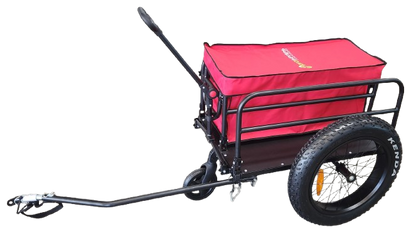 Bicycle Beach Trailer 2 in 1 - can also be used as a push/pull trolley, Steel Frame, 20 x 4" fat wheels, Capacity:60kgs, Loading size: 89*63*41cm