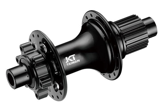HUB "KT" Brand 102 POE 3.5 deg engagement - REAR - 12 x 148mm BOOST 6-Bolt - 32H - Sealed Bearings - MICRO SPLINE  - ANOD Black - W/KT logo