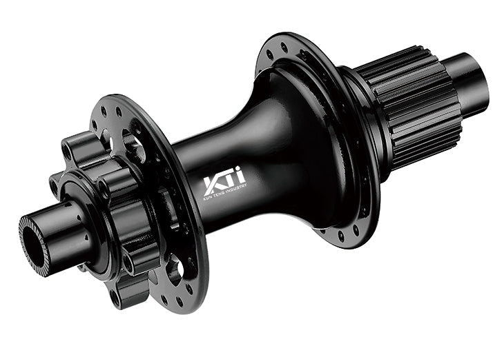 HUB "KT" Brand 612 POE 0.6 deg engagement - REAR - 12 x 148mm BOOST 6-Bolt - 32H - Sealed Bearings - MICRO SPLINE  - ANOD Black - W/KT logo