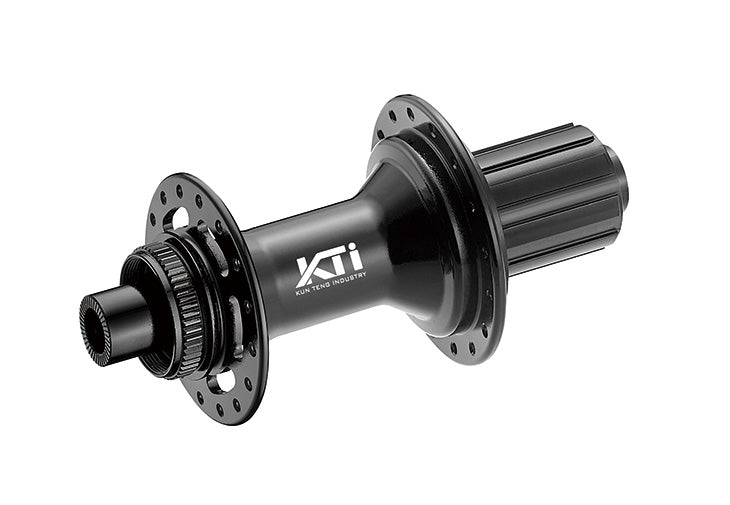 HUB "KT" Brand 612 POE 0.6 engagement- REAR - 12 x 148mm BOOST Centerlock without thru axle - 32H - Sealed Bearings - for Shimano HG 11 speed - ANOD Black - W/KT logo