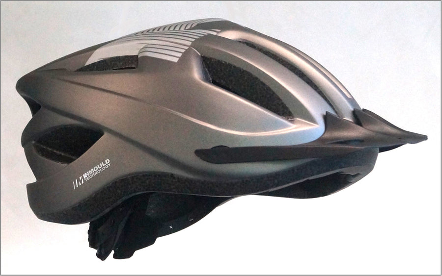 FLIGHT HELMET  -  Rec Range, Inmould, Australian Standards Approved, MATT TITANIUM / SILVER  -  54-56cm SMALL