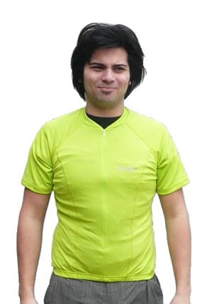 Jersey, COMO SPORTS, short sleeve, 3/4 length zip, 3 rear pockets, Size MEDIUM, colour GREEN, 