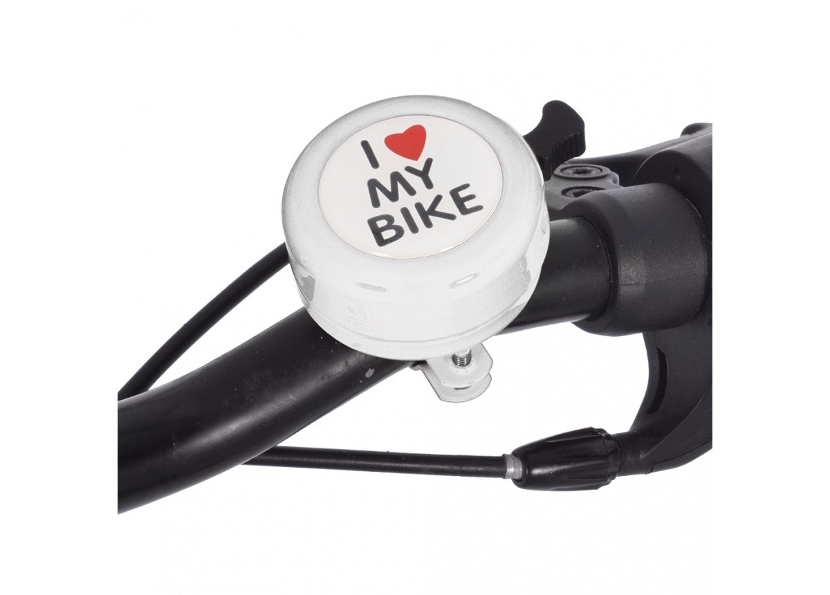 I Love My Bike Bell White, fits 22.2mm diameter handlebar, White - Oxford Product