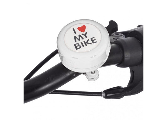 I Love My Bike Bell White, fits 22.2mm diameter handlebar, White - Oxford Product