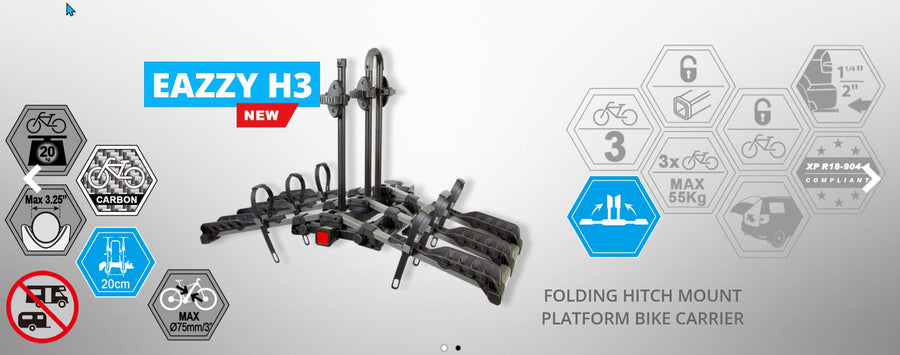 Eazzy H3 (Hitch) 3 Bike Platform Rack