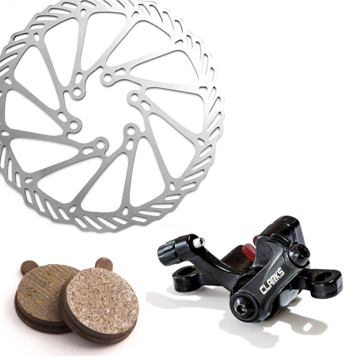DISC BRAKE set, MECHANICAL, FRONT & REAR, Compatible MTB,Road,Hybrid, Two Disc Brakes + 2  x 160mm rotors +  EXTRA sets disc pads