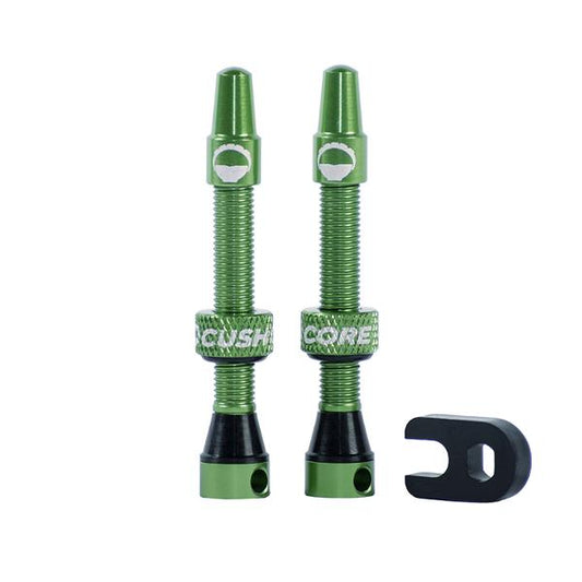 CushCore Tubeless Valves (pair) Green - 44mm