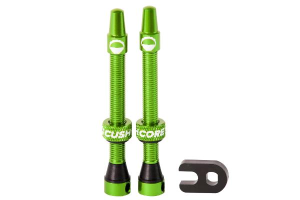 CushCore Tubeless Valves (pair) Green - 66mm