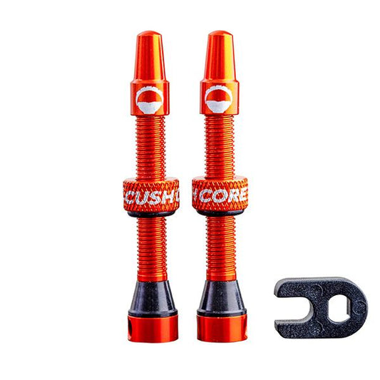 CushCore Tubeless Valves (pair) Orange - 44mm