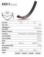 DT RIM EX511 27.5 28H (30 wide)*