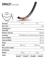 DT RIM XM421 27.5 28H (25 wide)