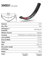 DT RIM XM551 27.5 28H (40 wide)*