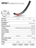 DT RIM XR361 27.5 Asym 32H (22.5 wide)*