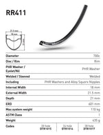 DT RIM RR411 20h black 700c