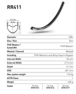 DT RIM RR411 24h black 700c