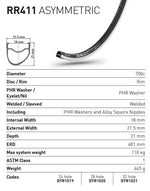 DT RIM RR411 asymm 28h black 700c