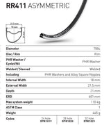 DT RIM RR411 asymm 32h black 700c
