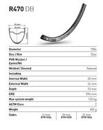 DT RIM R470 DB 28h black 700c