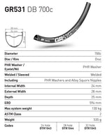 DT RIM GR531 700c DB 28h black (24 wide)