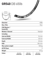 DT RIM G540 DB 28h black 650b