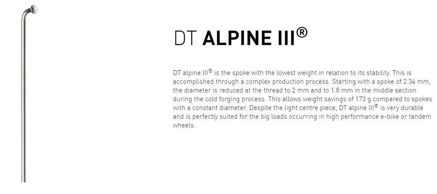 DT AlpineIII 2.0 Jbend Black per spoke