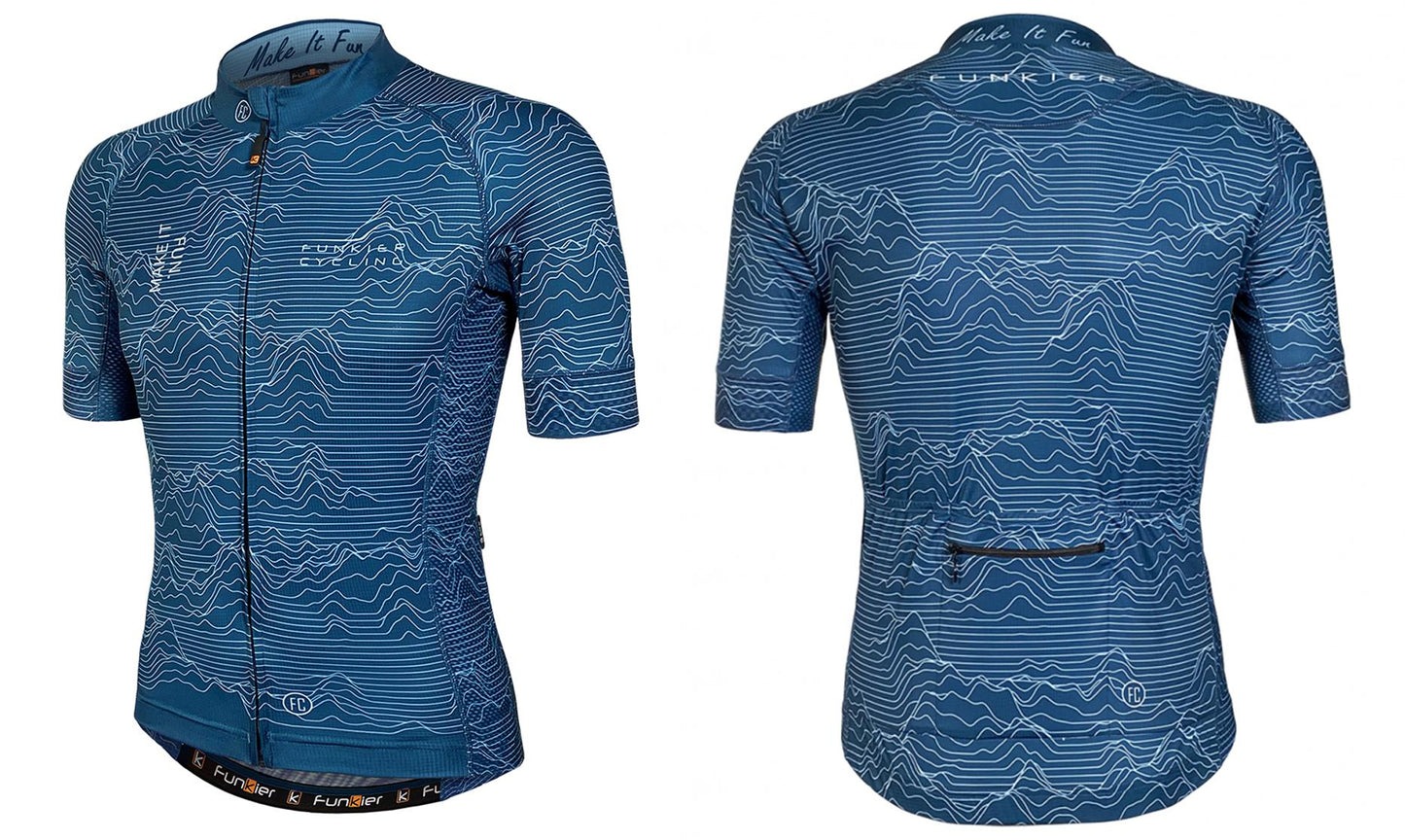 BLUE PRO JERSEY - Funkier Rossini, Race Fit, Full Zip, Mens --- XL