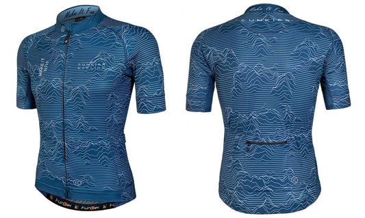 BLUE PRO JERSEY - Funkier Rossini, Race Fit, Full Zip, Mens --- XL
